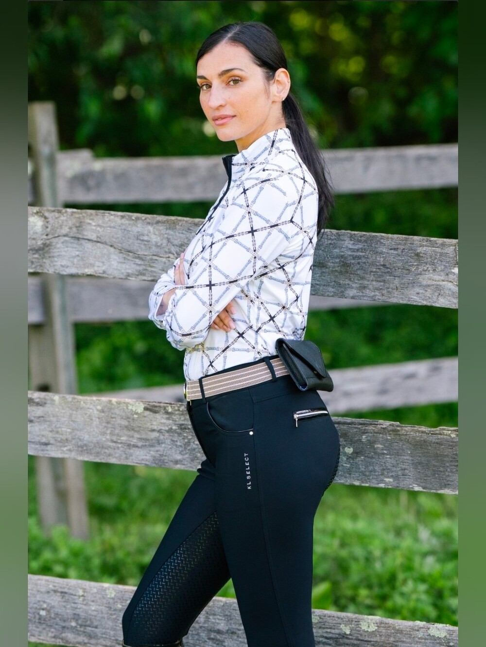 KL Select Gabrielle 30R KP Black/Black Patent Riding Breeches